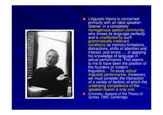 Objectives of the course 
• 3) think about language and observe the 
usage around you. Find interest in thinking 
about and listening to the speech of 
people around you. 
• 4) Learn to use language appropriately in 
different contexts. 
 