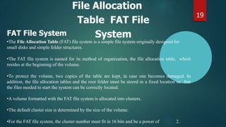File Access & File System & File Allocation Table | PPT | Operating ...