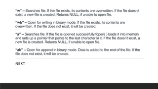 File accessing modes in c | PPTX