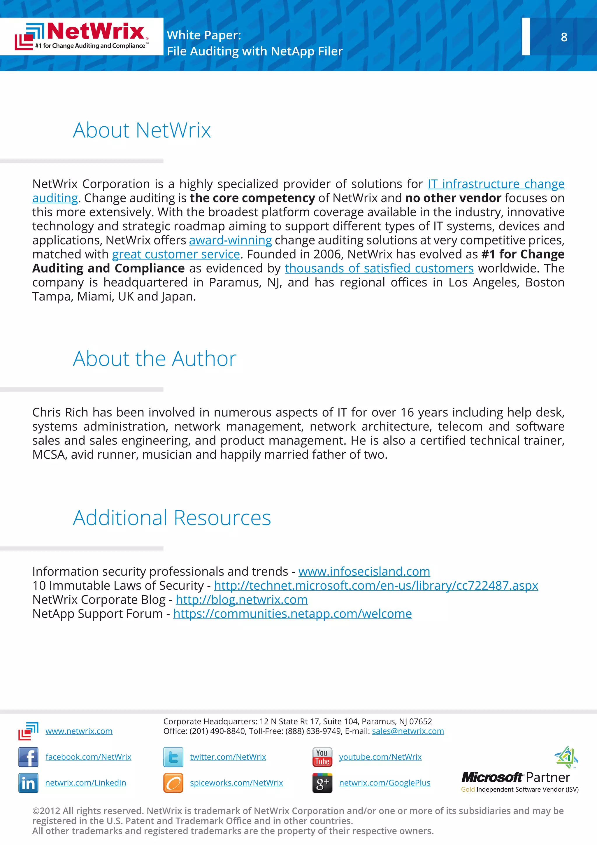 File auditing on NetApp Filer | PDF