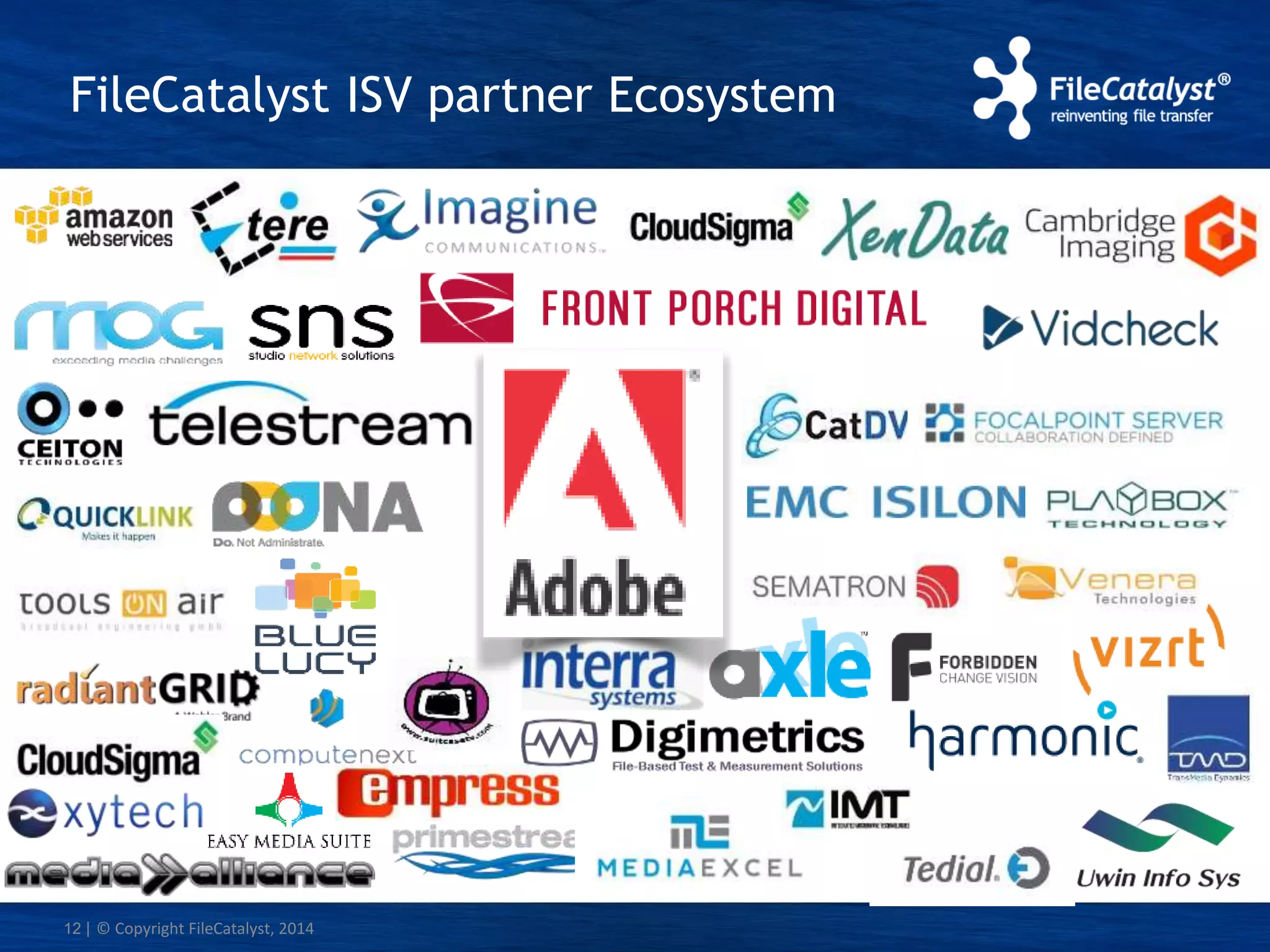 | © Copyright FileCatalyst, 2014
FileCatalyst ISV partner Ecosystem
12
 