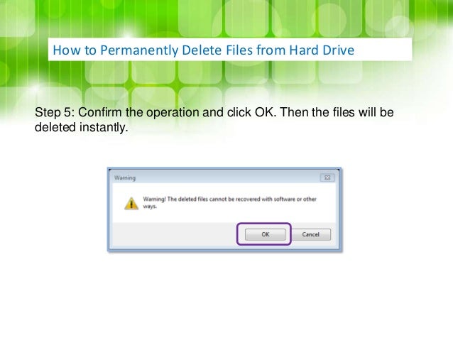 permanently delete files from hard drive