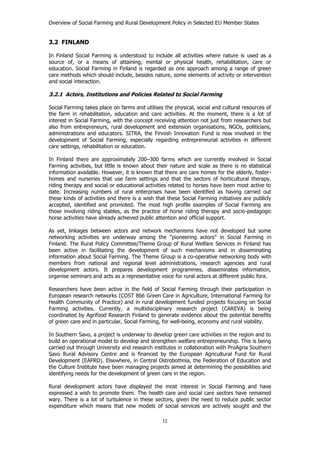 Overview of Social Farming and Rural Development | PDF
