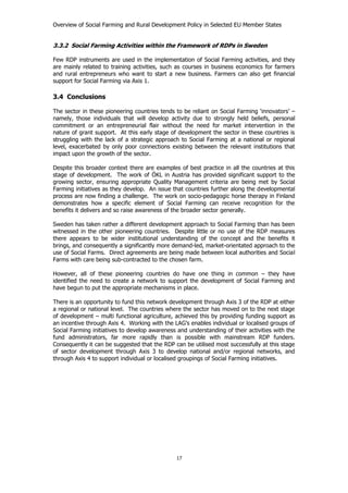 Overview of Social Farming and Rural Development | PDF