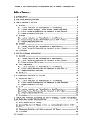 Overview of Social Farming and Rural Development | PDF
