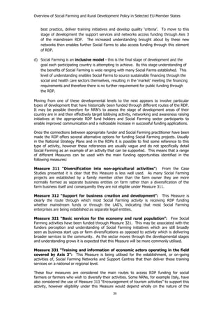 Overview of Social Farming and Rural Development | PDF