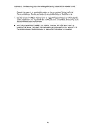 Overview of Social Farming and Rural Development | PDF