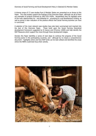 Overview of Social Farming and Rural Development | PDF