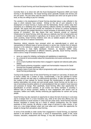 Overview of Social Farming and Rural Development | PDF