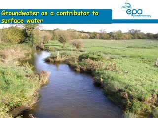Groundwater as a contributor to
surface water

 