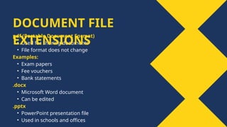 Download File Extensions Types Pdf what is File Extension ? Types of File Extension | PPTX