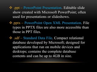 File extensions | PPTX