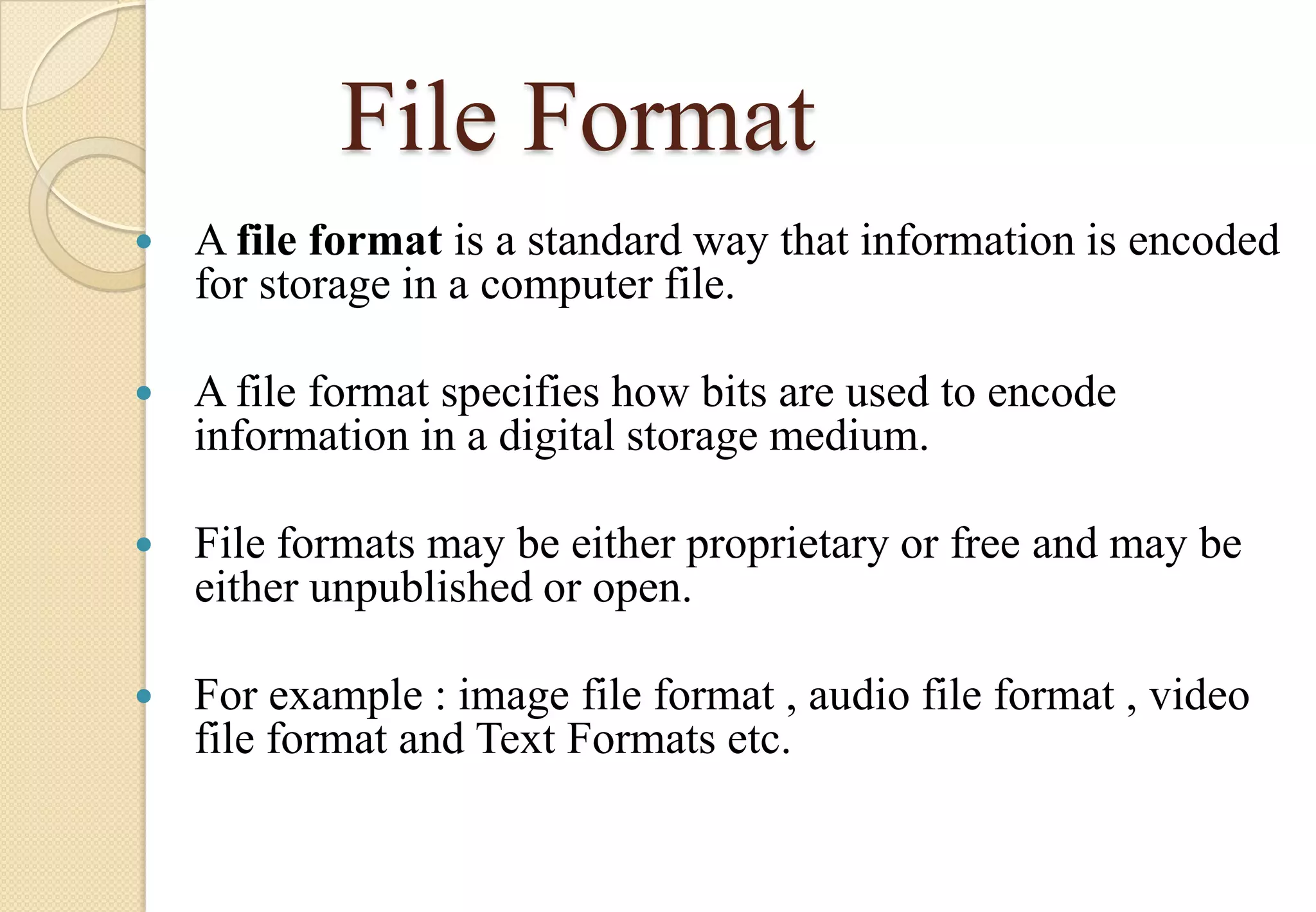File formats and its types | PPTX | Digital Audio | Computer Software ...