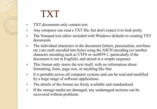 File formats and its types | PPTX