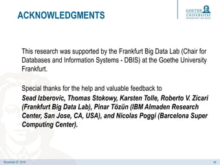 November 27, 2019
ACKNOWLEDGMENTS
This research was supported by the Frankfurt Big Data Lab (Chair for
Databases and Infor...