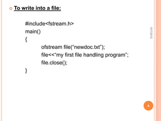 File Handiling Programs File handaling | PPTX