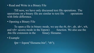 Text File Operrations File handing in C | PPTX