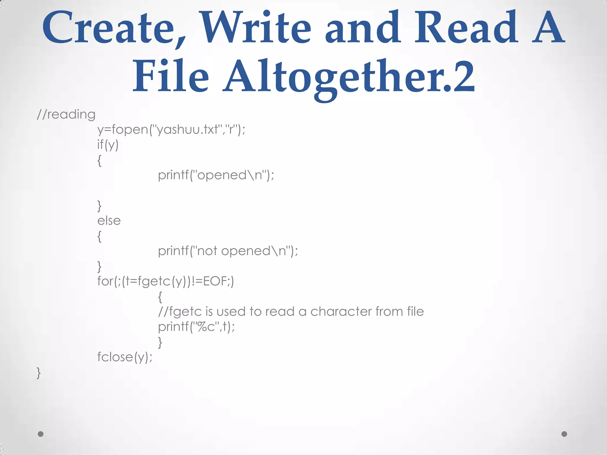 File handling in c language | PPTX