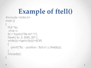 File handling in c language | PPTX