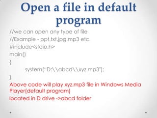 File handling in c language | PPT