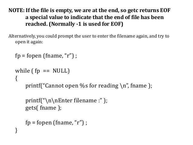 File handling in c