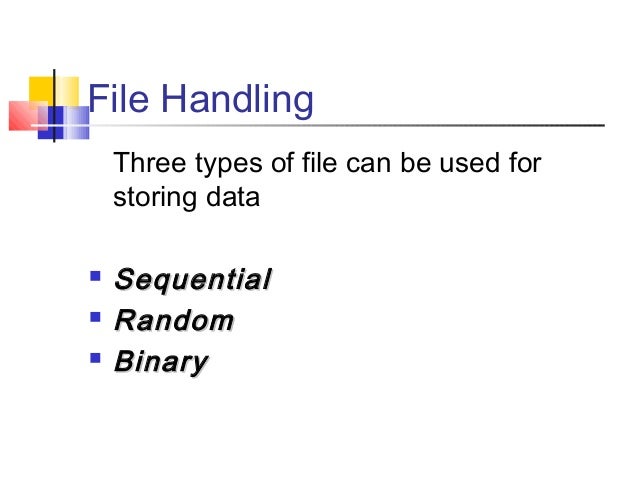 File handling