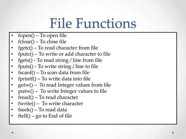 File Handling in C Programming | PPT