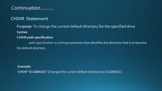 CHDIR Statement
 