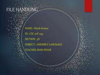FILE HANDLING | PPT