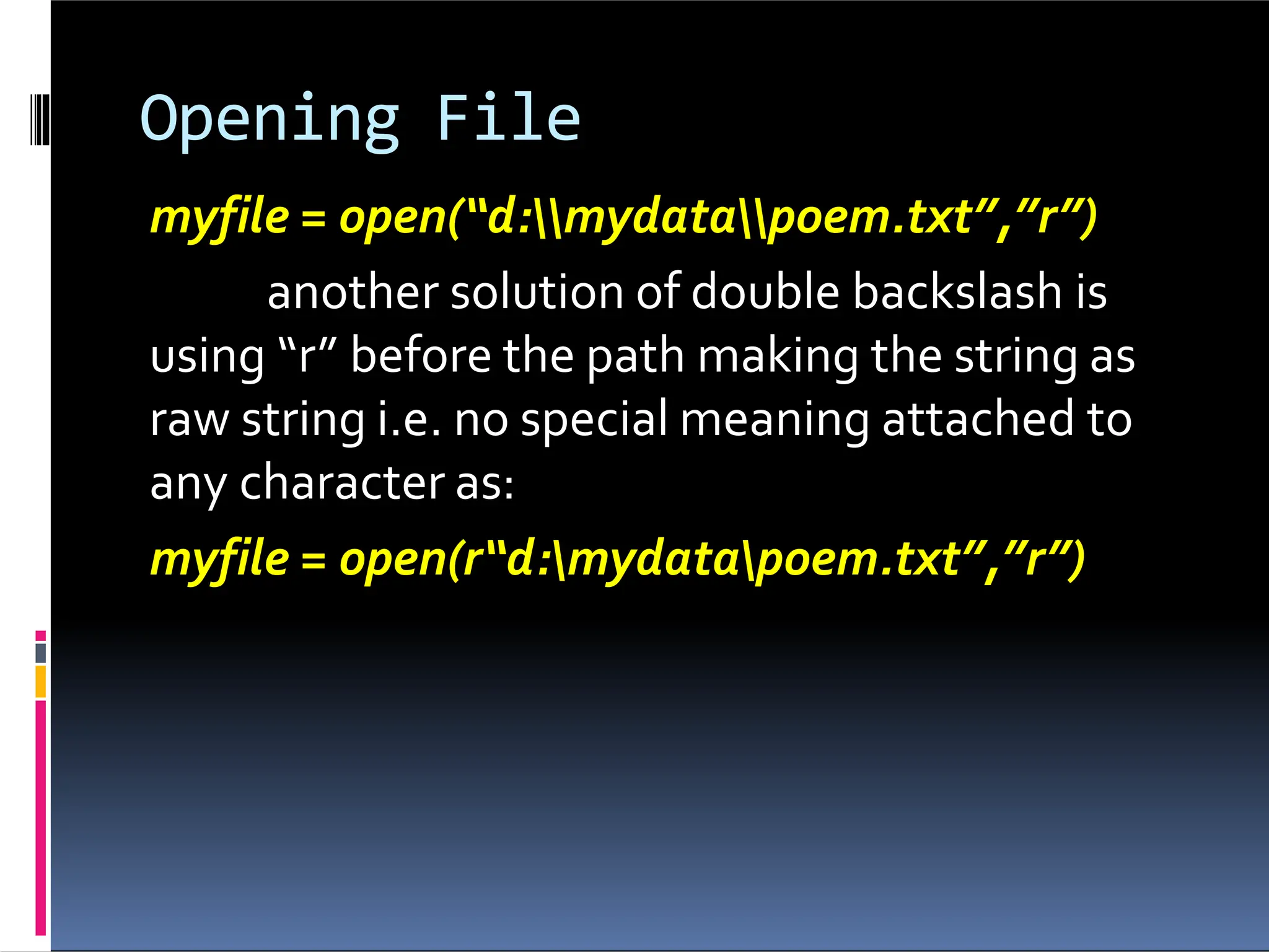 FILE HANDLING in python to understand basic operations. | PPTX ...