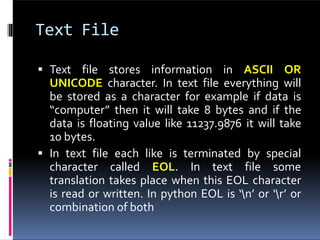 FILE HANDLING in python to understand basic operations. | PPTX ...