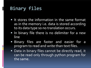 FILE HANDLING in python to understand basic operations. | PPT