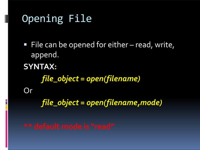 FILE HANDLING in python to understand basic operations. | PPTX ...