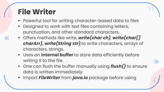 File Handlingb in java. A brief presentation on file handling | PPTX