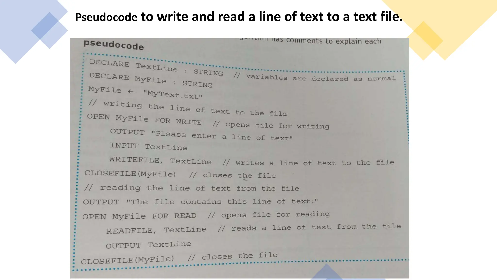 File handling.pptx for grade 9 and 10 grade kids.0 . | PPT