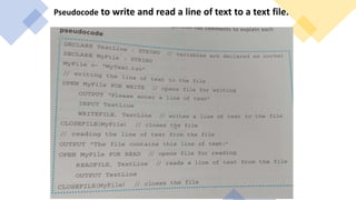 File handling.pptx for grade 9 and 10 grade kids.0 . | PPT