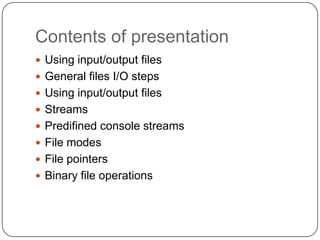 Basics of file handling | PPT