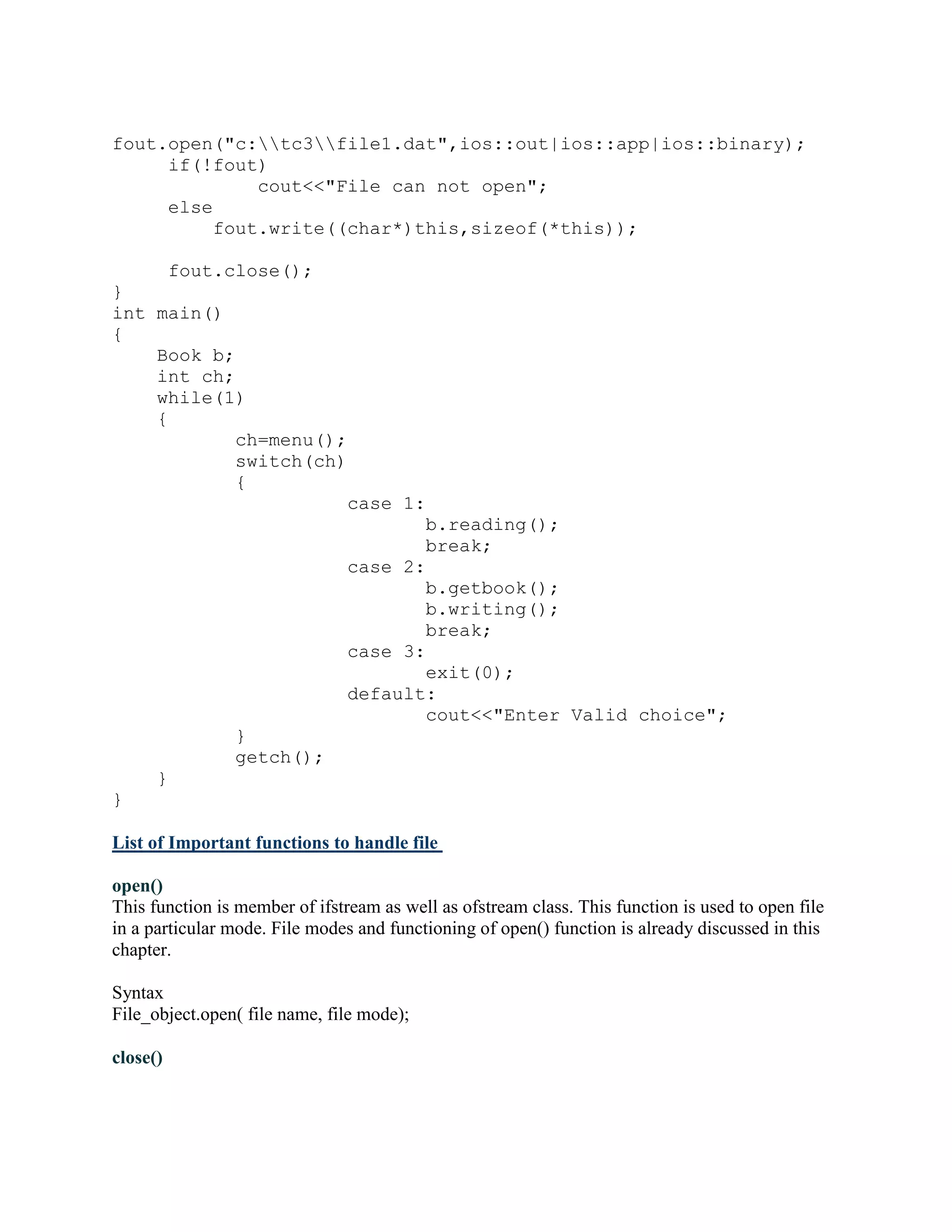 File handling in c++ | PDF