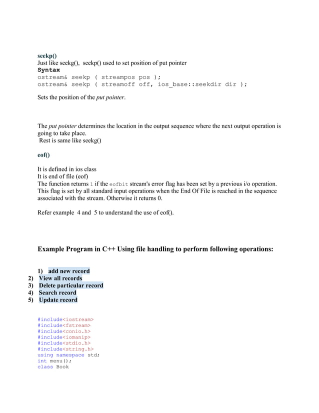 File handling in c++ | PDF