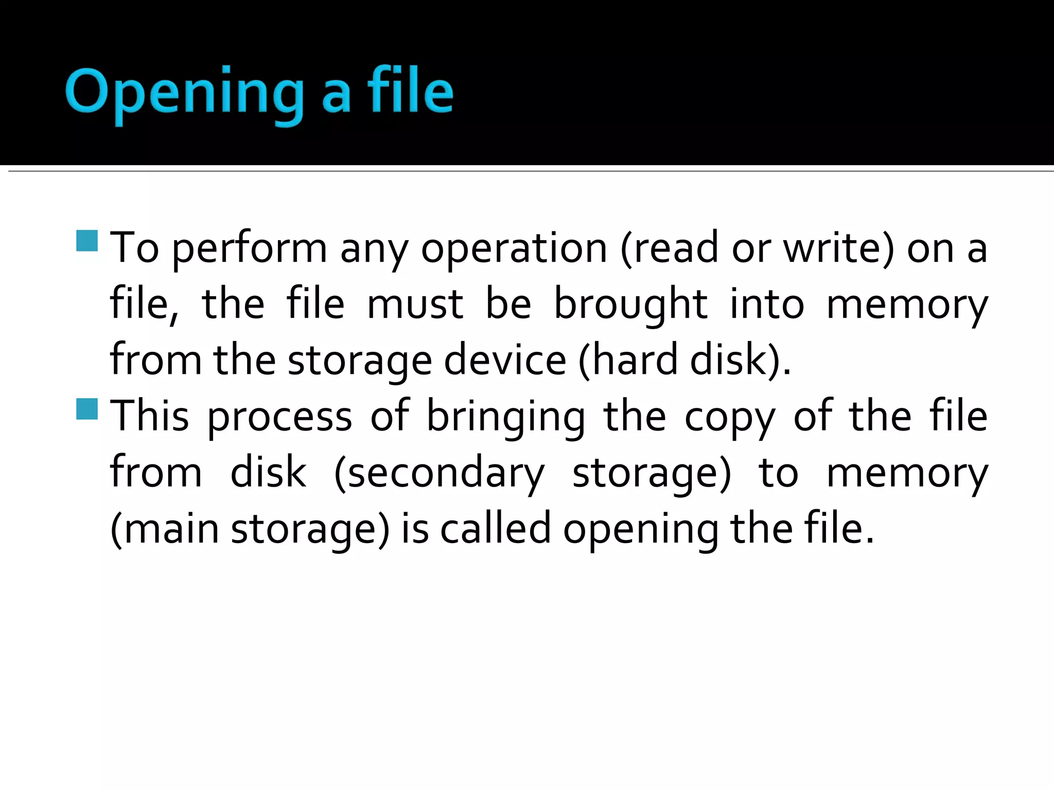 File handling in c | PPT | Programming Languages | Computing