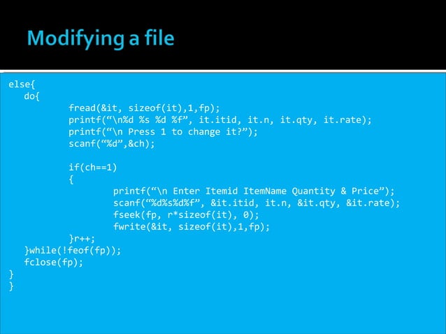 File handling in c | PPT | Programming Languages | Computing
