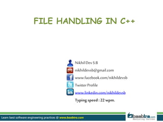 File handling in c++ | PPTX
