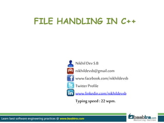 File handling in c++