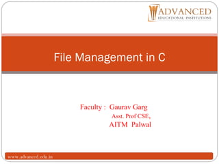 File handling in 'C' | PPT