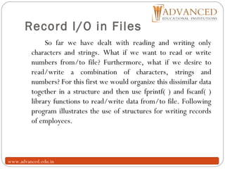 File handling in 'C' | PPT