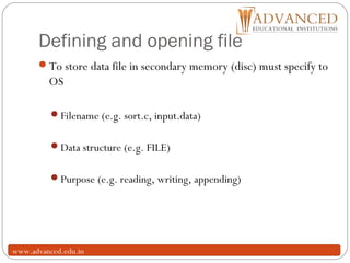 File handling in 'C' | PPT