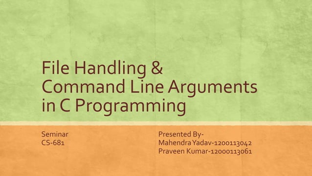File handling in C | PPT