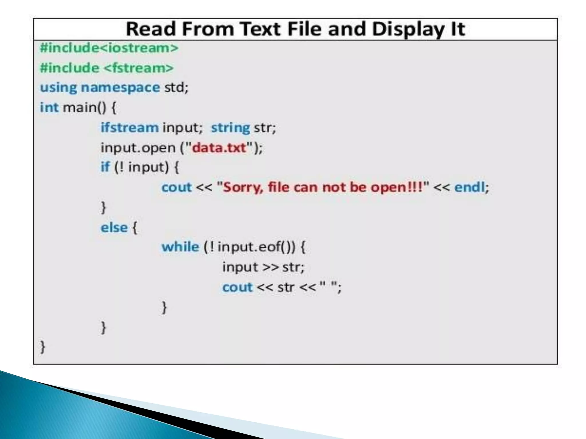 File handling in c++