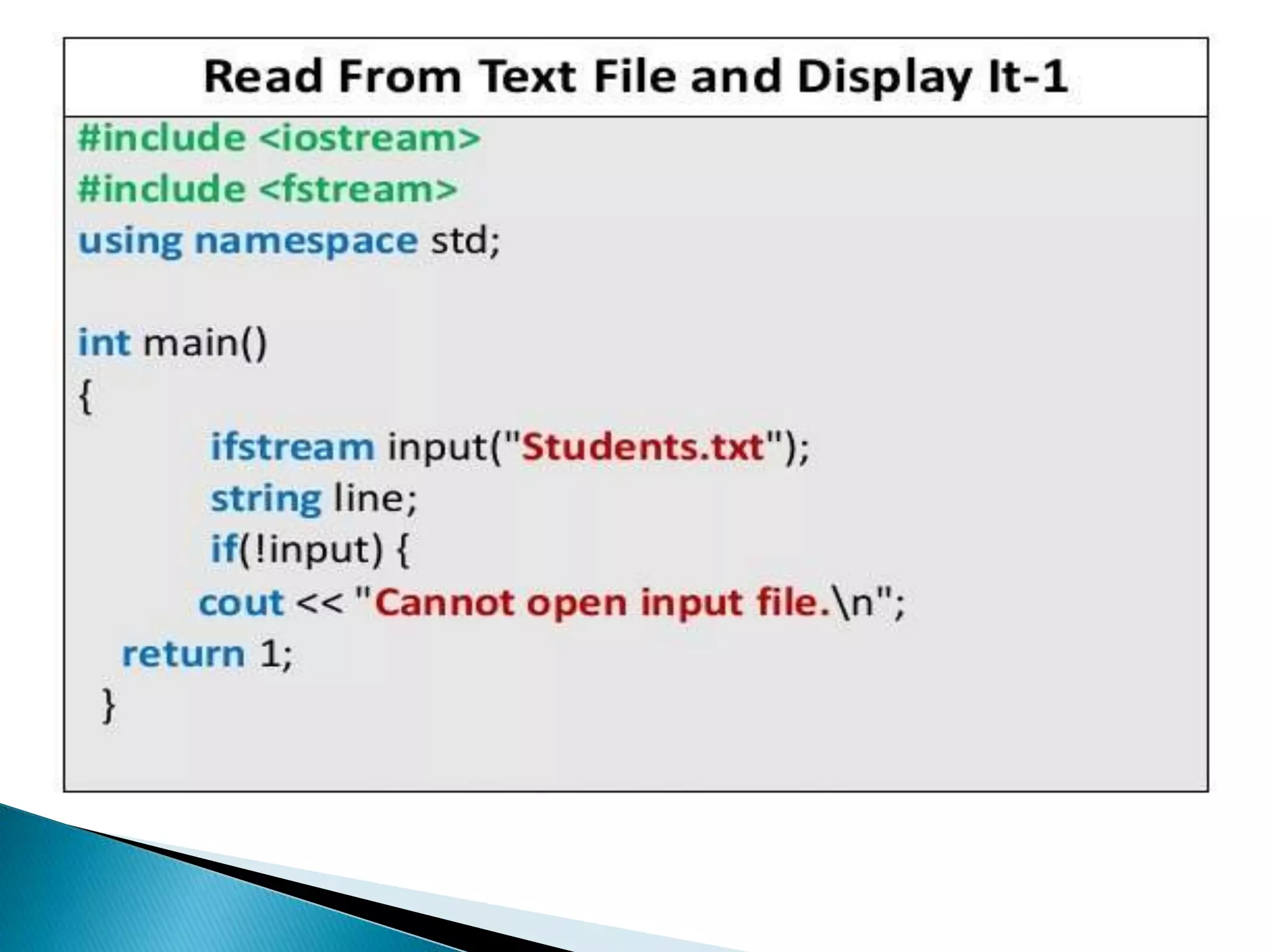 File handling in c++