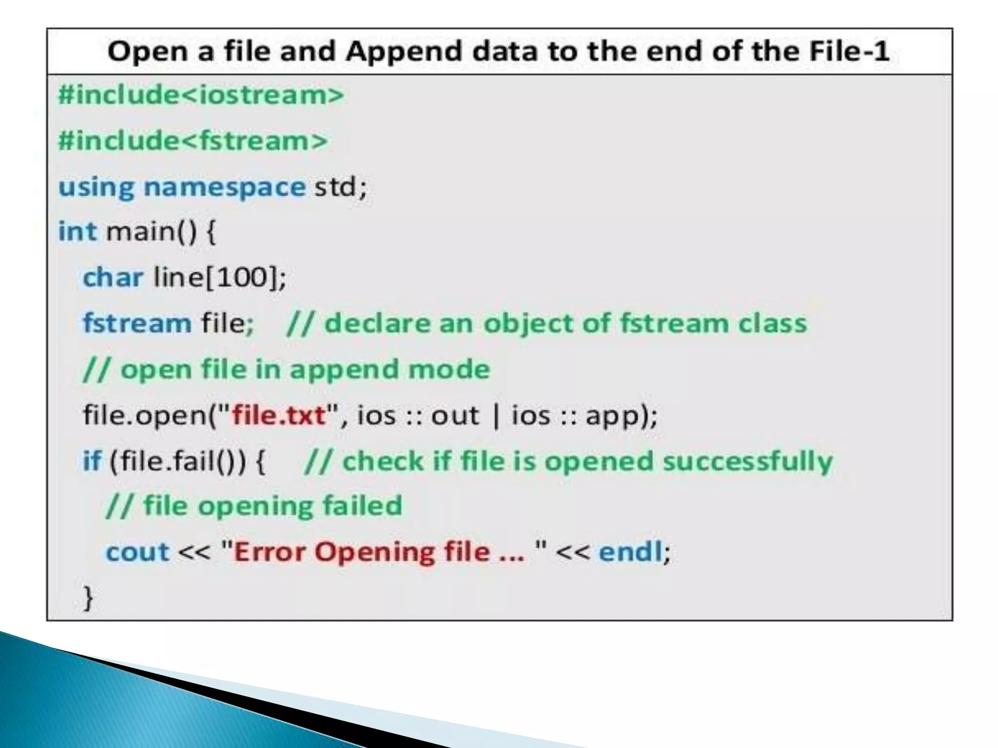File handling in c++